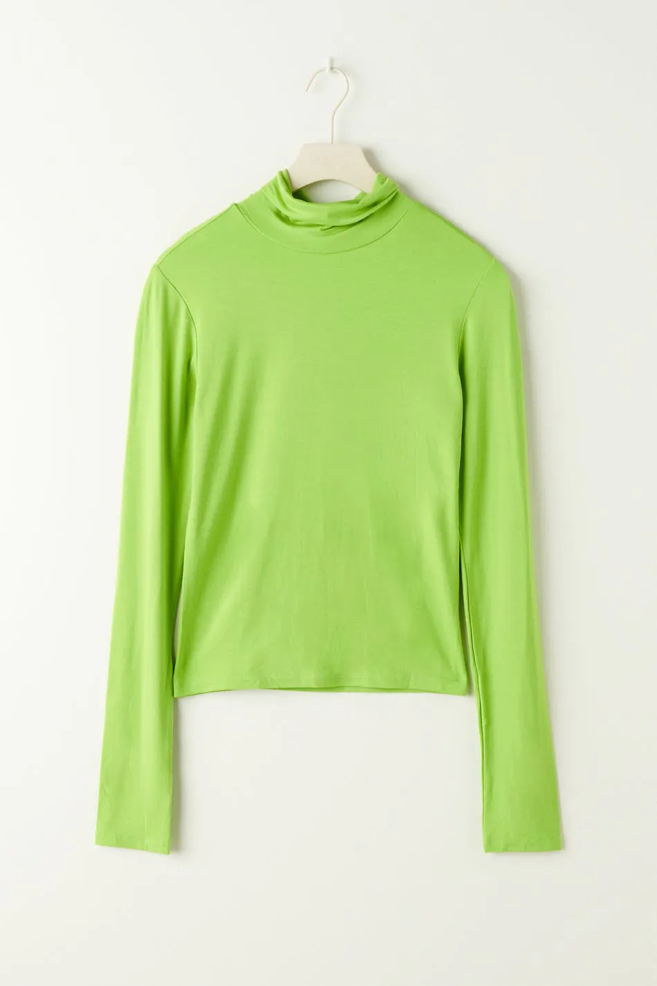 Soft turtleneck top - Green - Women - Gina Tricot