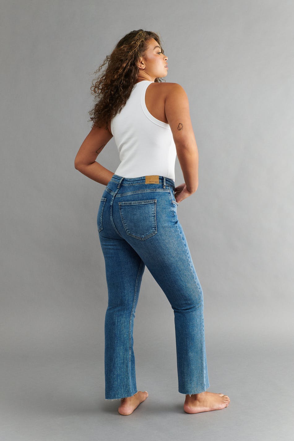 kick flare jeans Blå Dame Gina Tricot