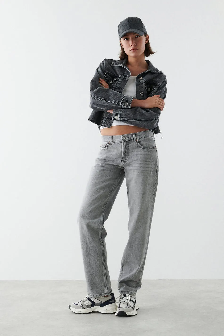Grey Straight Jeans