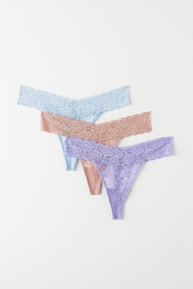3-pack lace string - Roze - Dame - Gina Tricot
