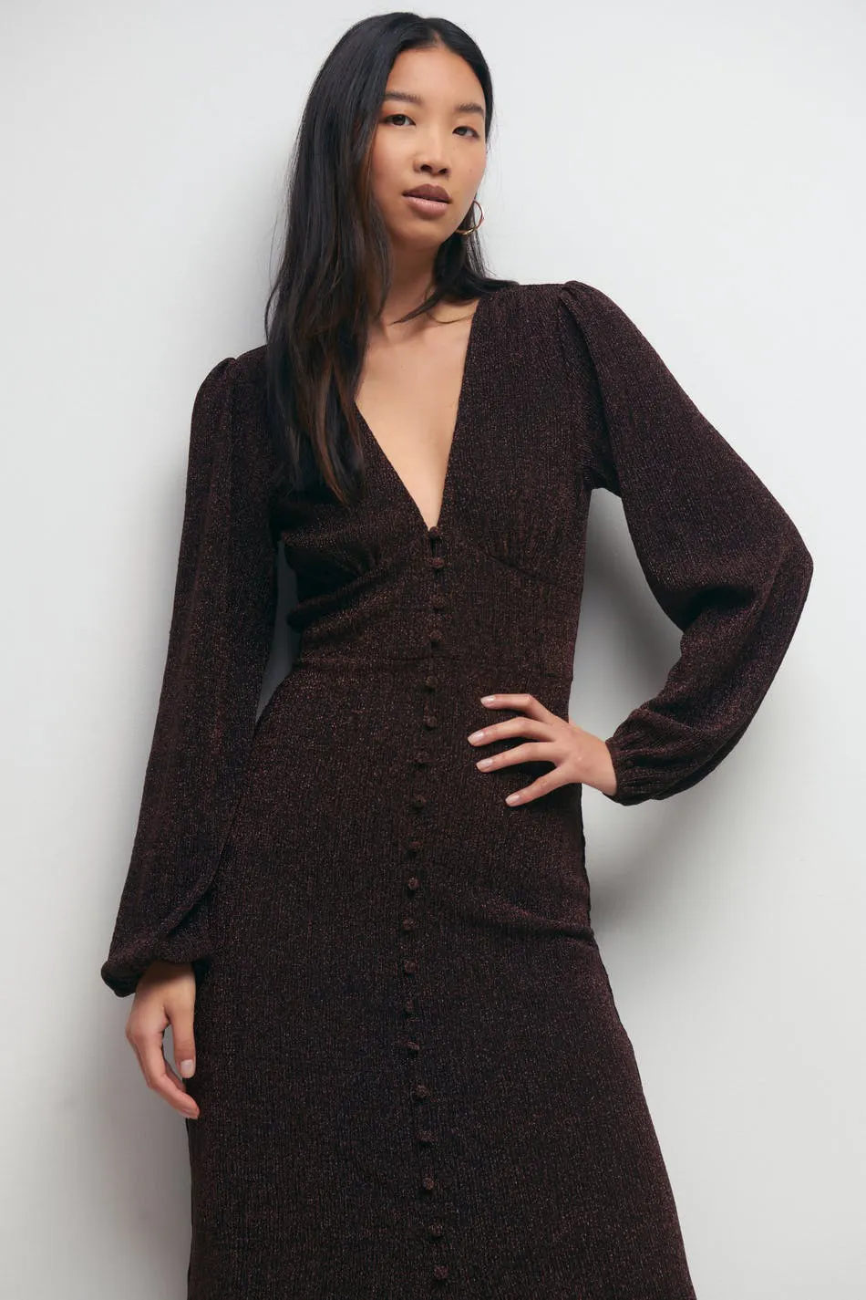 down dress - Brown - Women - Gina Tricot