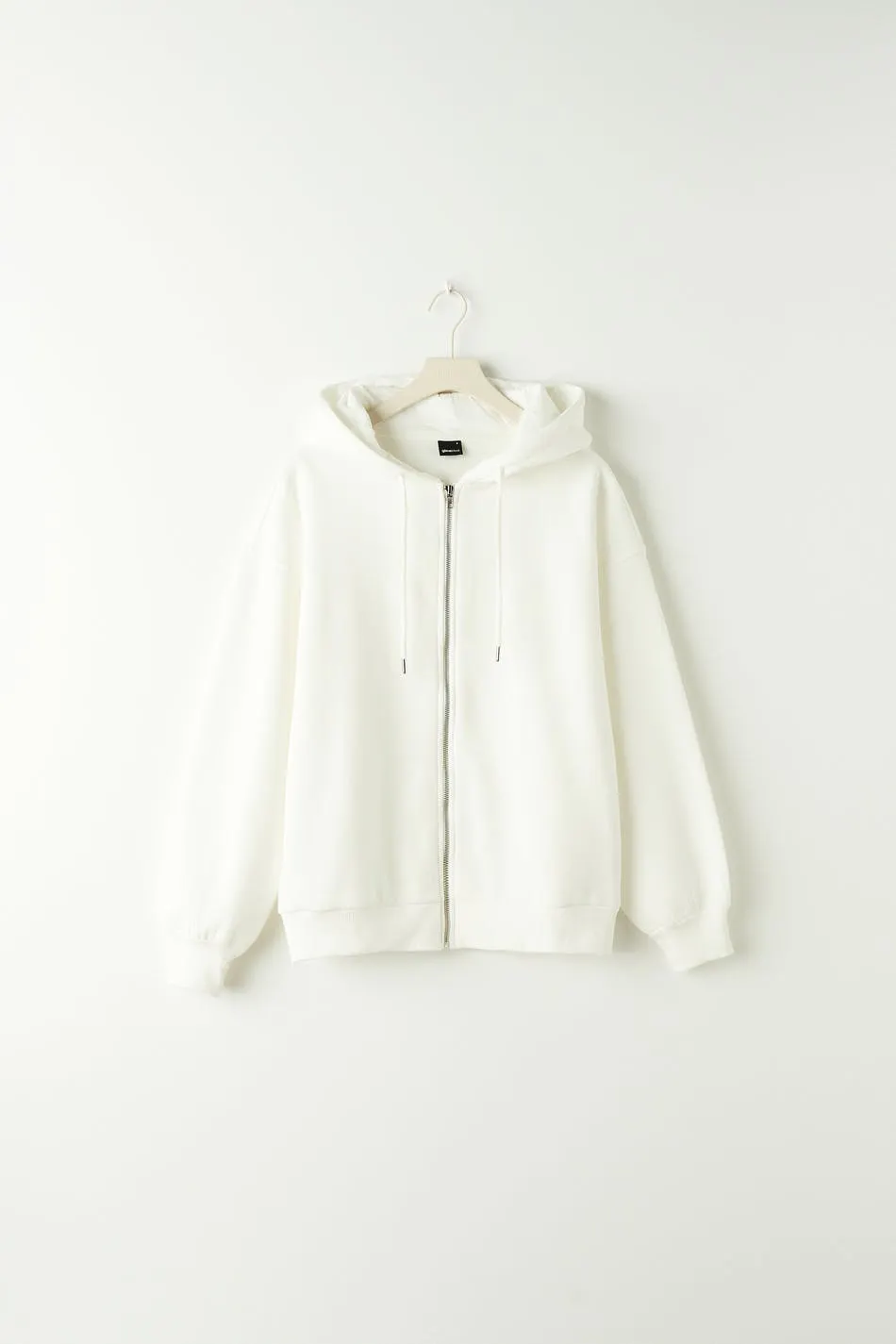 Oversized zip hoodie - White - Women - Gina Tricot