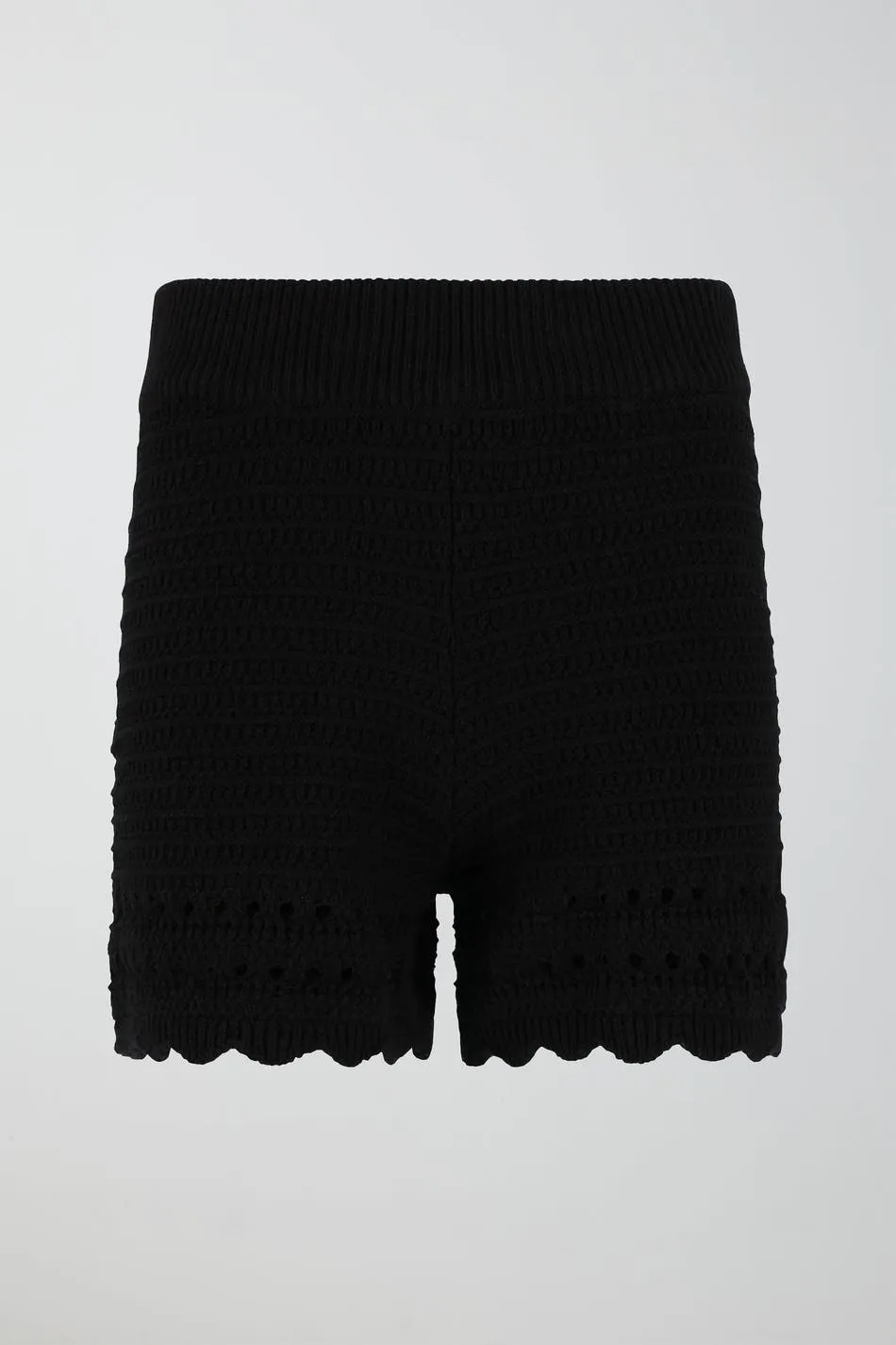 Knitted shorts - Black - Women - Gina Tricot