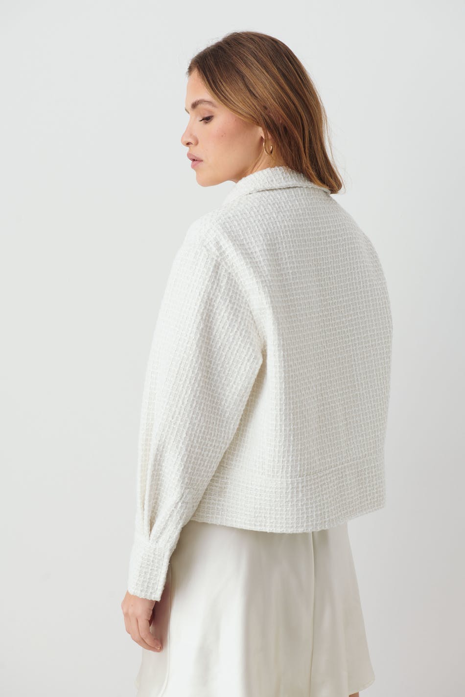 Soy tweed jacket - White - Women - Gina Tricot