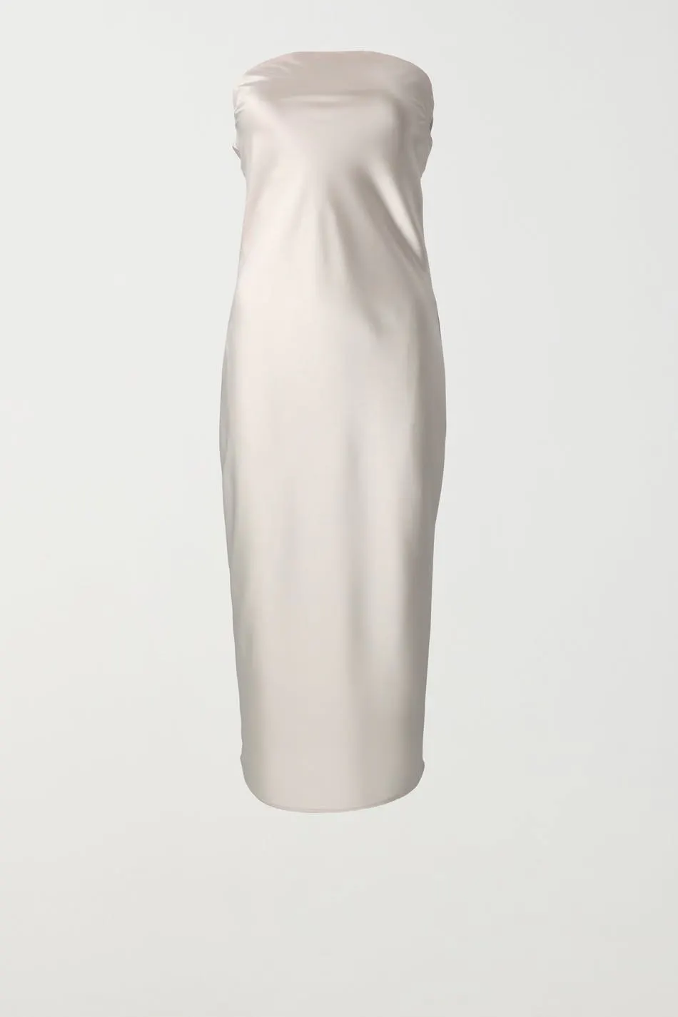 Satin tube midi dress - Beige - Women - Gina Tricot