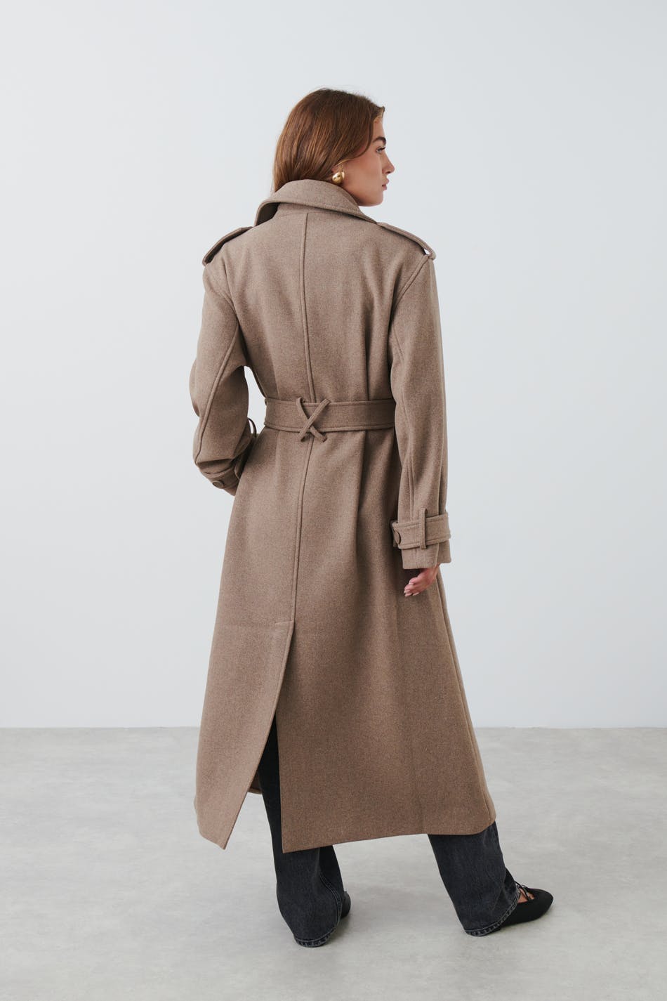 Wool blend trench coat - Beige - Women - Gina Tricot