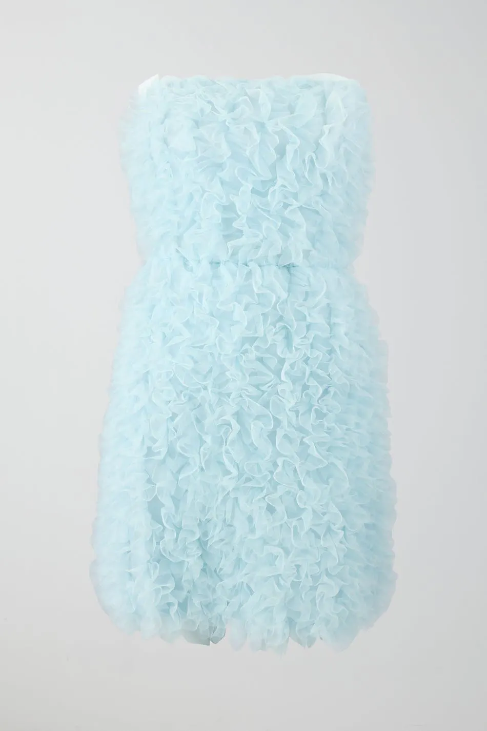 Mini allover frill tulle dress - Blue - Women - Gina Tricot