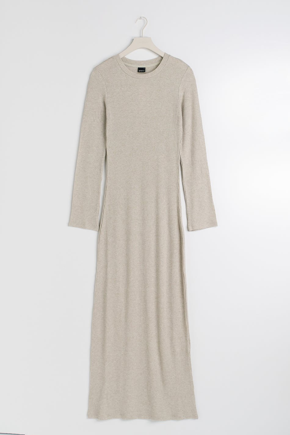 Rib glitter dress Beige Dame Gina Tricot