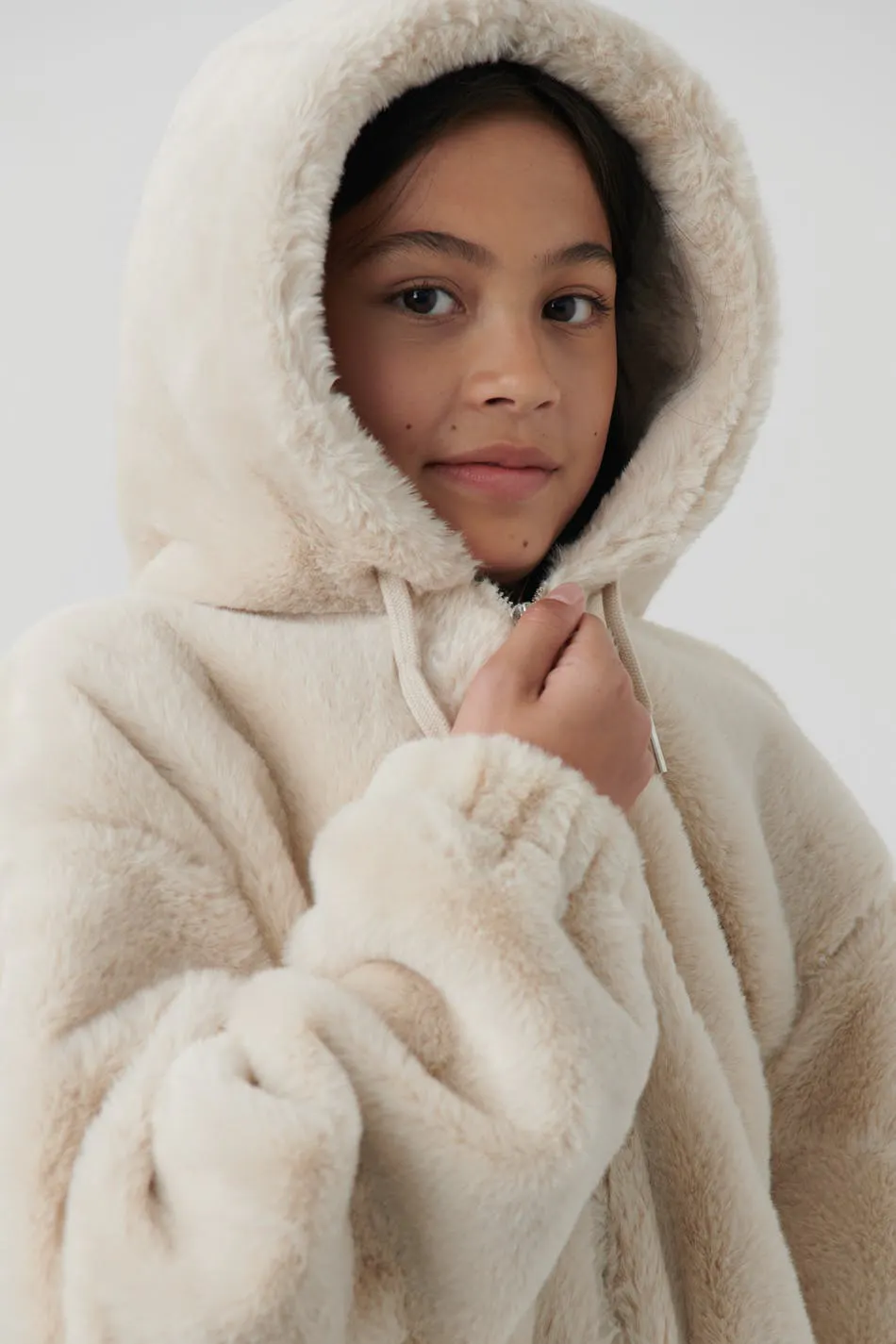 Y fur hoodie - Beige - Gina Tricot Y fur hoodie - Beige - Gina Tricot