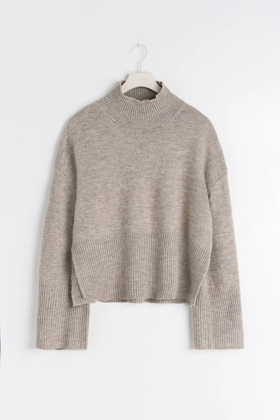 Turtleneck knit sweater - Beige - Women - Gina Tricot