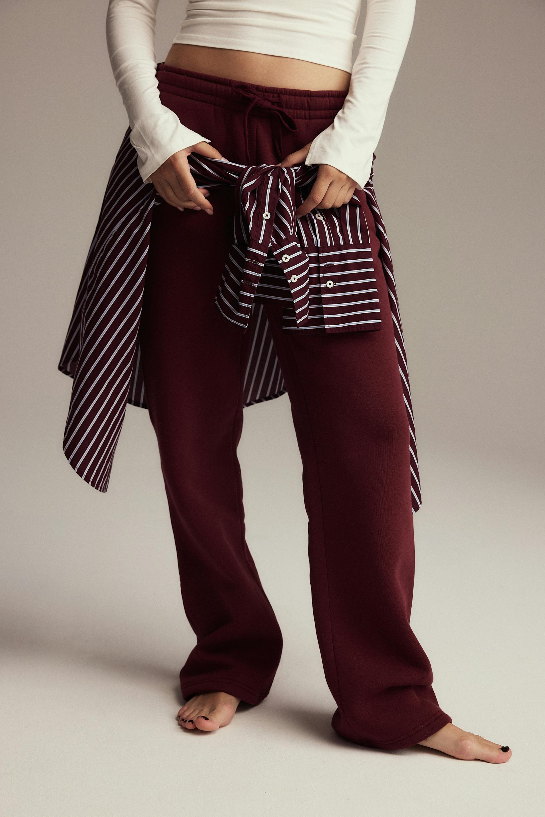 Gina Tricot - Basic straight sweatpants - Joggingbroeken - Rood - S - Dames