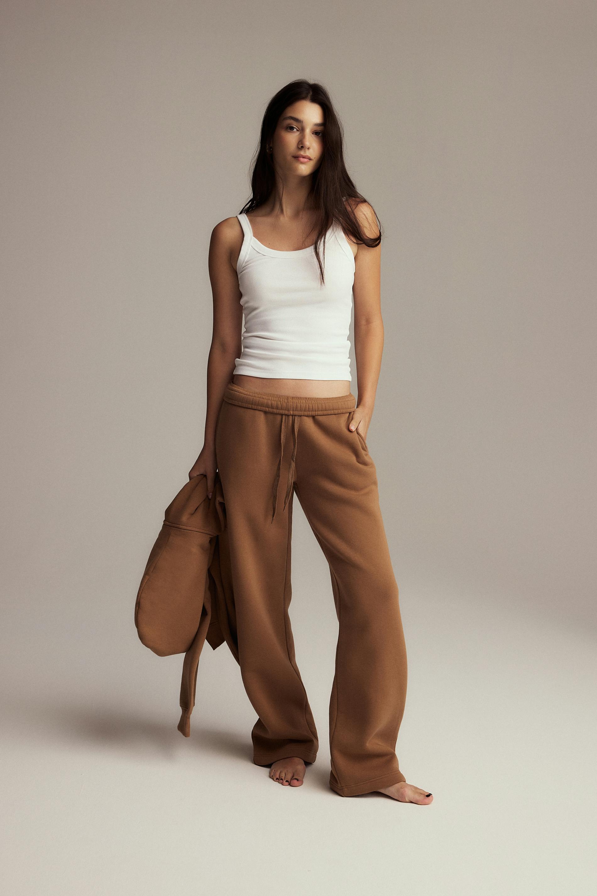 Gina Tricot - Basic straight sweatpants - Joggingbroeken - Beige - XXS - Dames