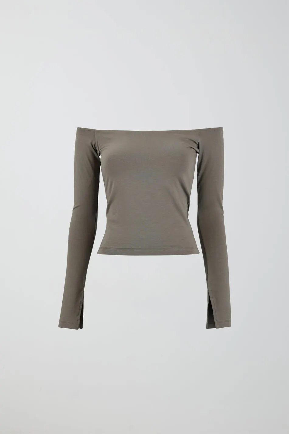 Gina Tricot - soft touch off shoulder top - Off shoulder topper - Grå - XL - Dame
