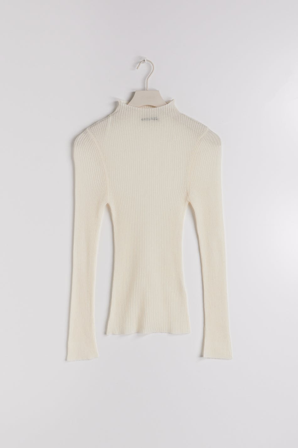 Ｎａｔｕｒｅ　Ｐａｔｔｅｒｎ　Ｓｈｅｅｒ　Ｋｎｉｔｔｅｄhighneck top Nature Pattern Sheer Knitted High Neck Top - white – OBLIGE