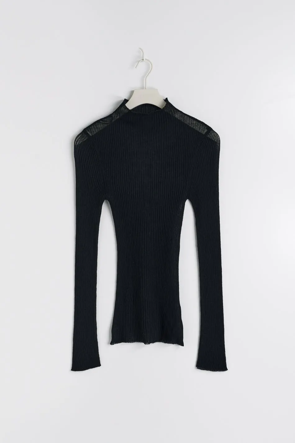トップス Sheer loose knit tops black Women's Sheer L/S Knit Top in Black – Brixton Australia