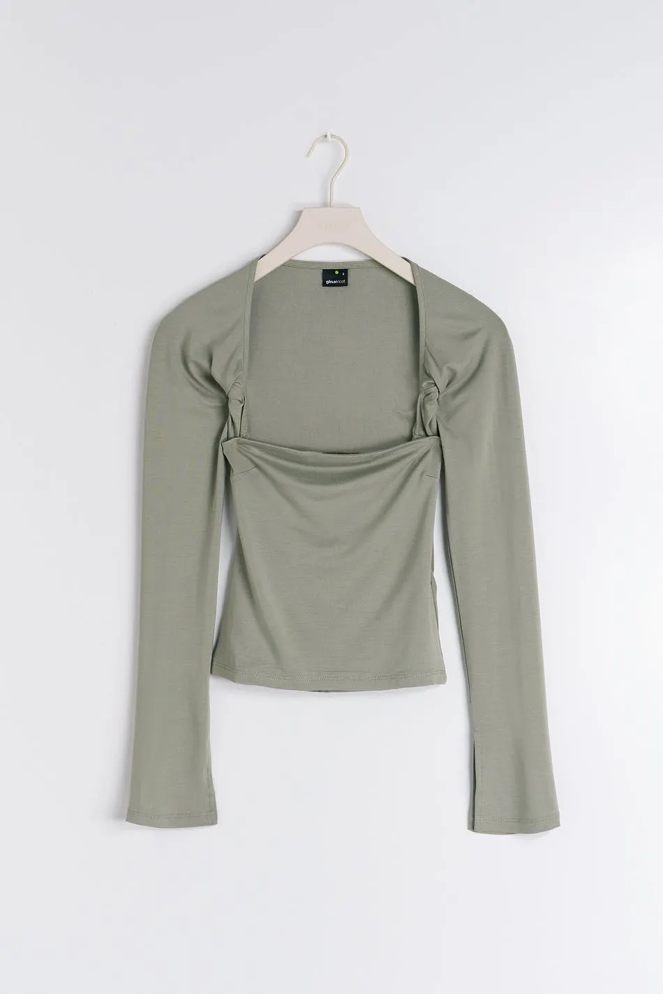soft touch square neck top - Grey - Women - Gina Tricot