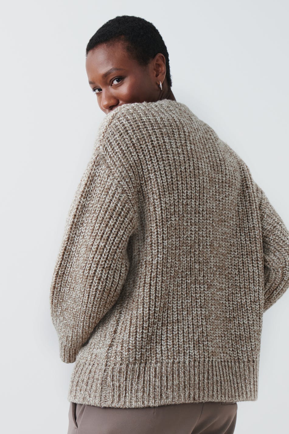 Long Knitted Chunky Jumper Ladies Cable Knit Sweater Knitting