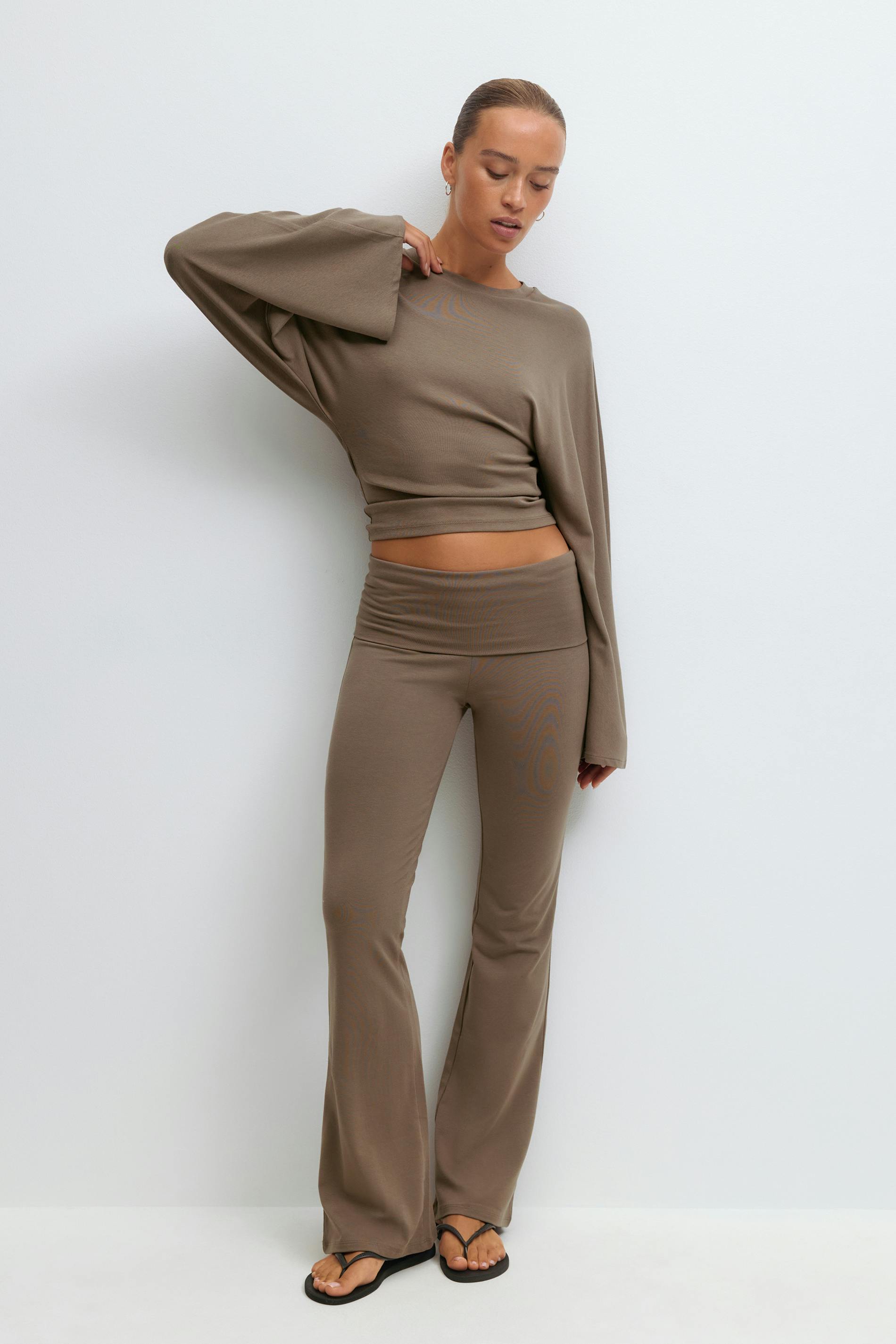 Soft touch folded trouser