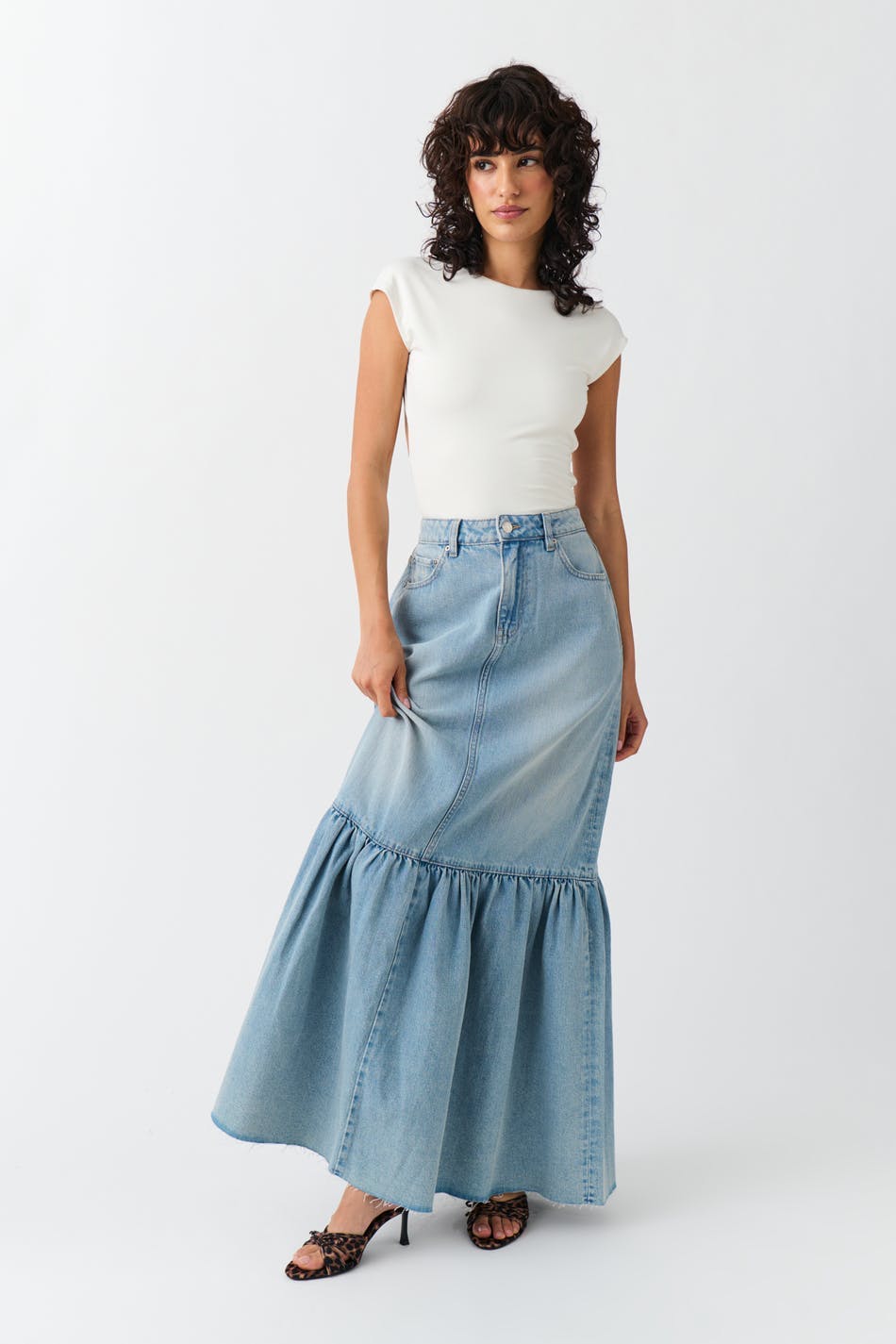 【BLUER】DENIM WIDE LONG SKIRT BLUER】DENIM WIDE LONG SKIRT