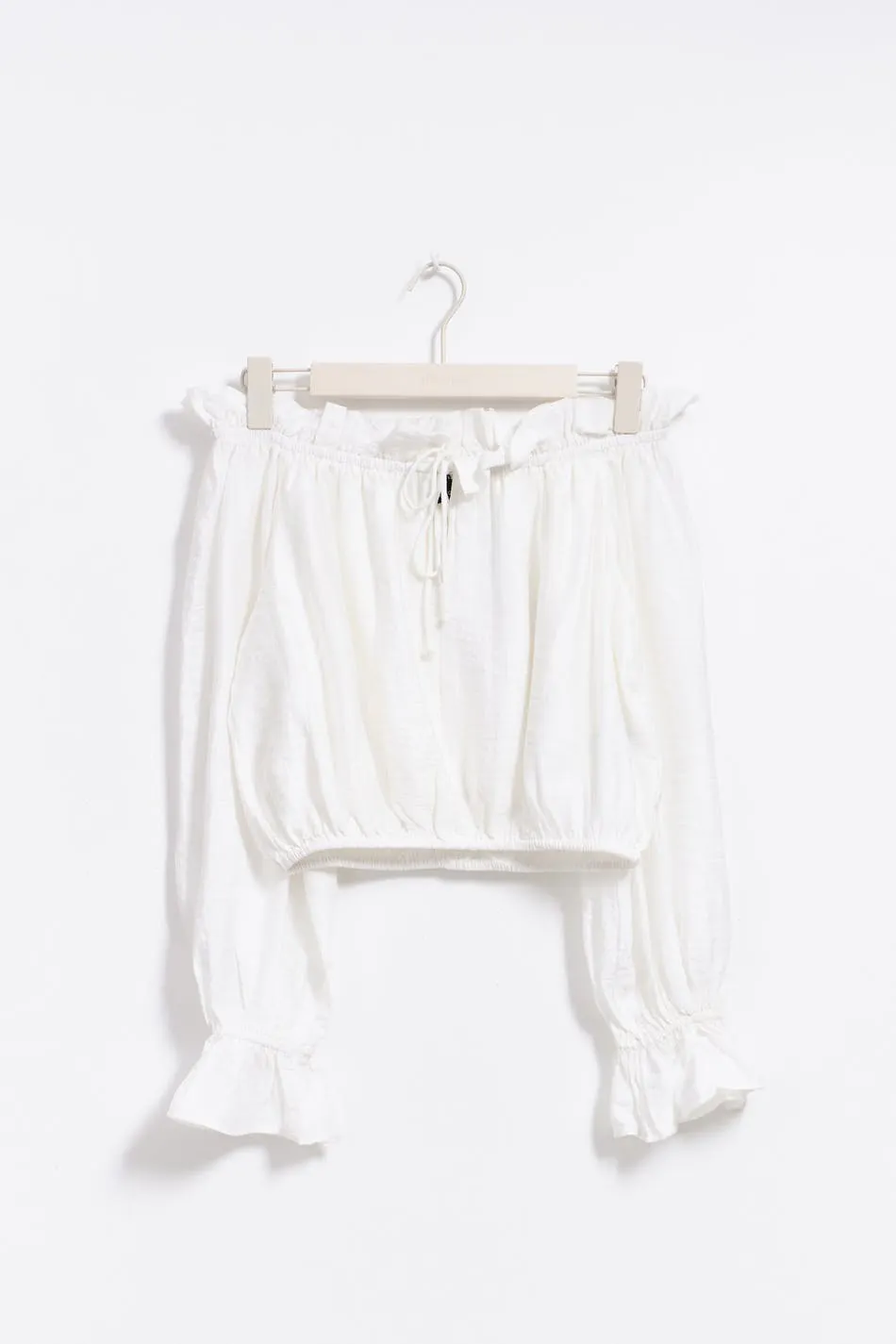 Off shoulder blouse - White - Women - Gina Tricot