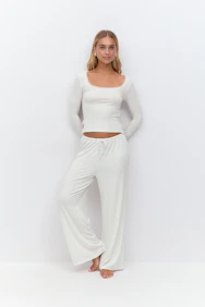 Drawstring Wide Trousers