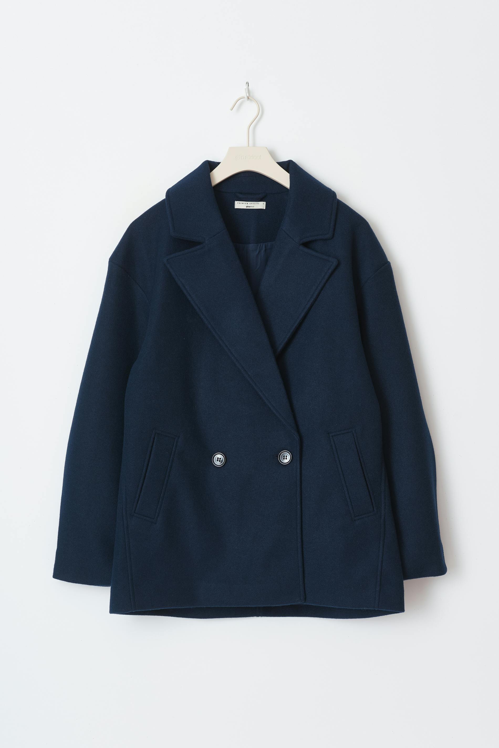 short double breasted coat