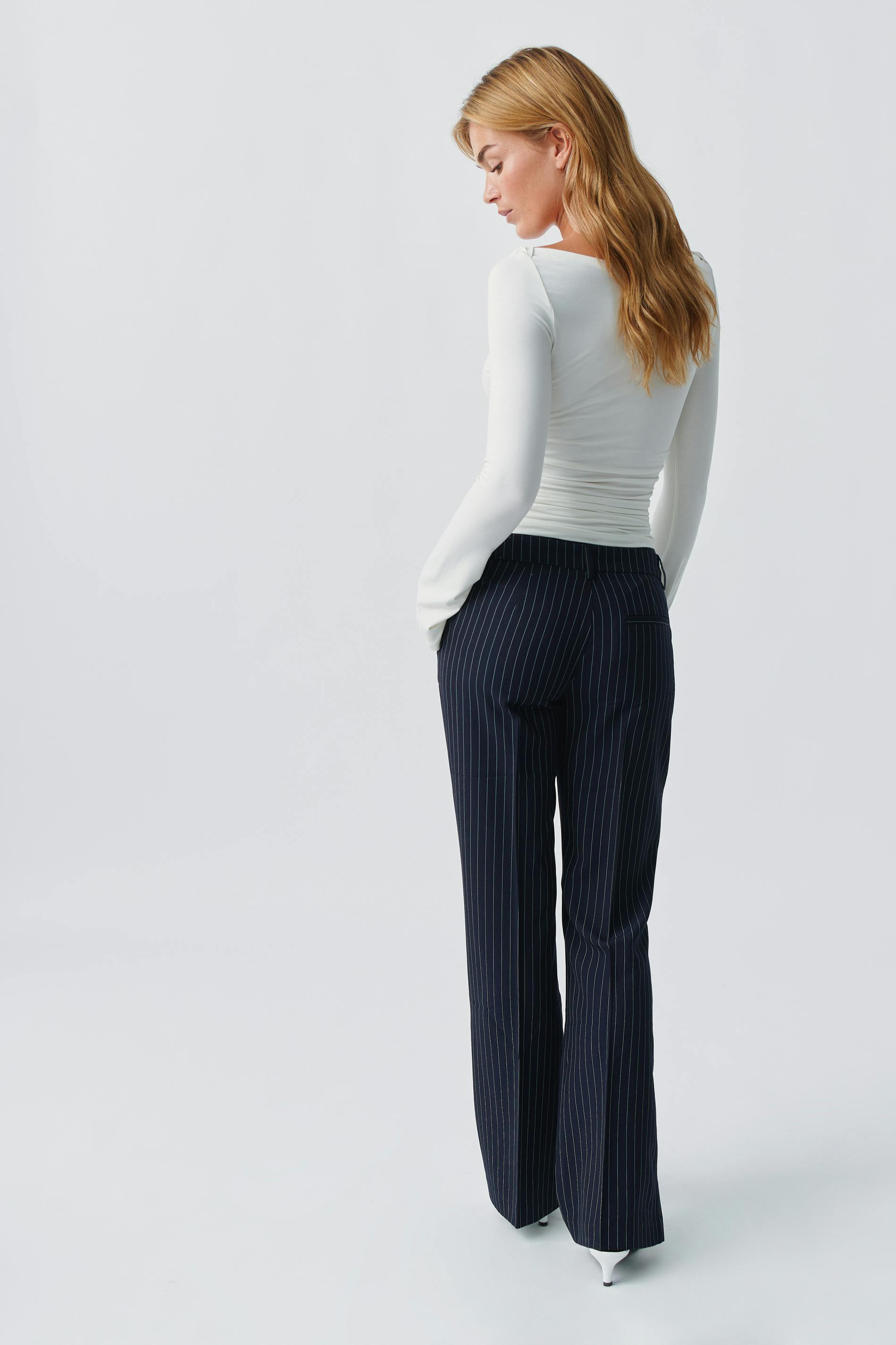Relaxed bootcut trousers Blue Women Gina Tricot