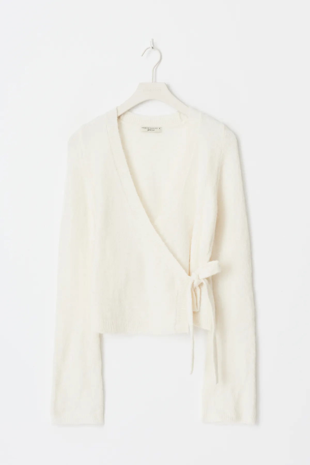 knitted wrap cardigan - White - Women - Gina Tricot