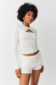 Knitted Folded Down Shorts