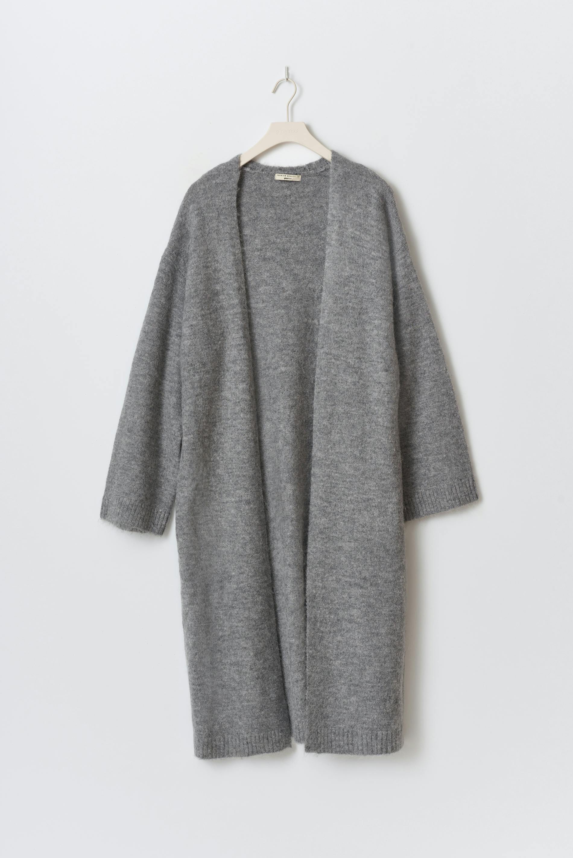 Gina Tricot Cardigan Lang Grau Graue Strickjacke Lange - Main Image