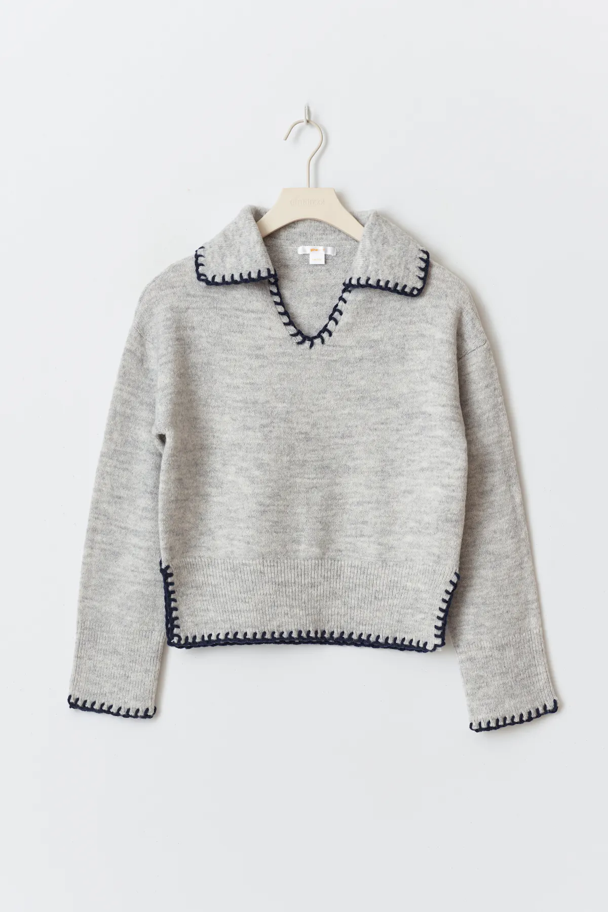 y stitch sweater - Grå - Gina Tricot