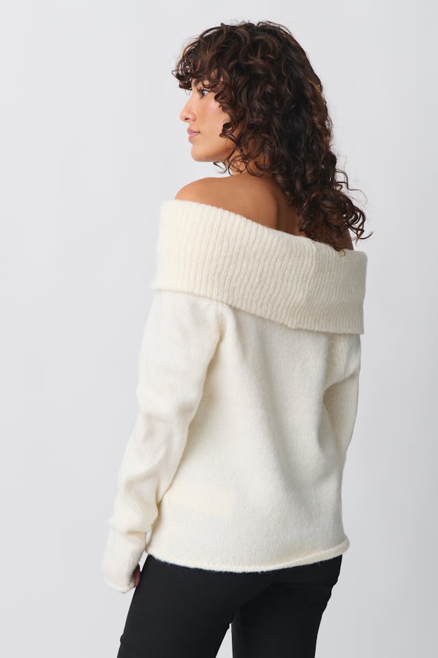 knitted off shoulder sweater White Women Gina Tricot