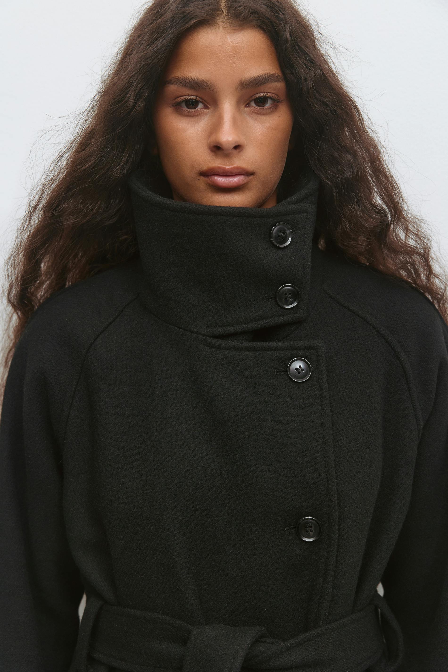 Belted Wool Coat Black Nicci Short Belted Wool Coat Phase Eight UK
