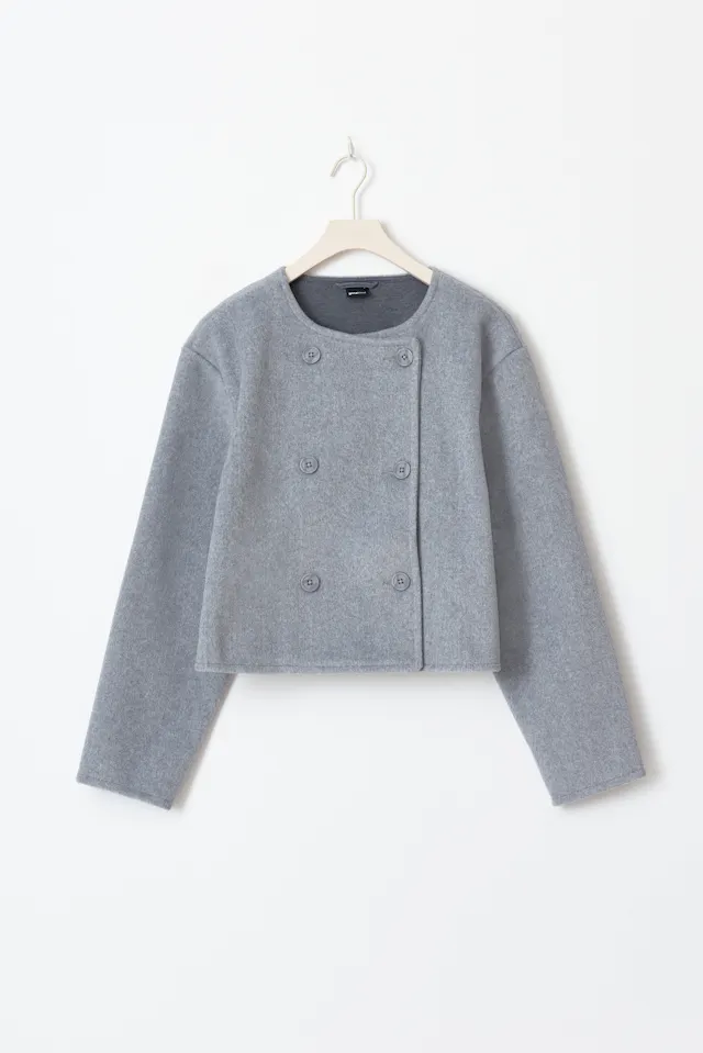 Greta Short Coated Jacket Black