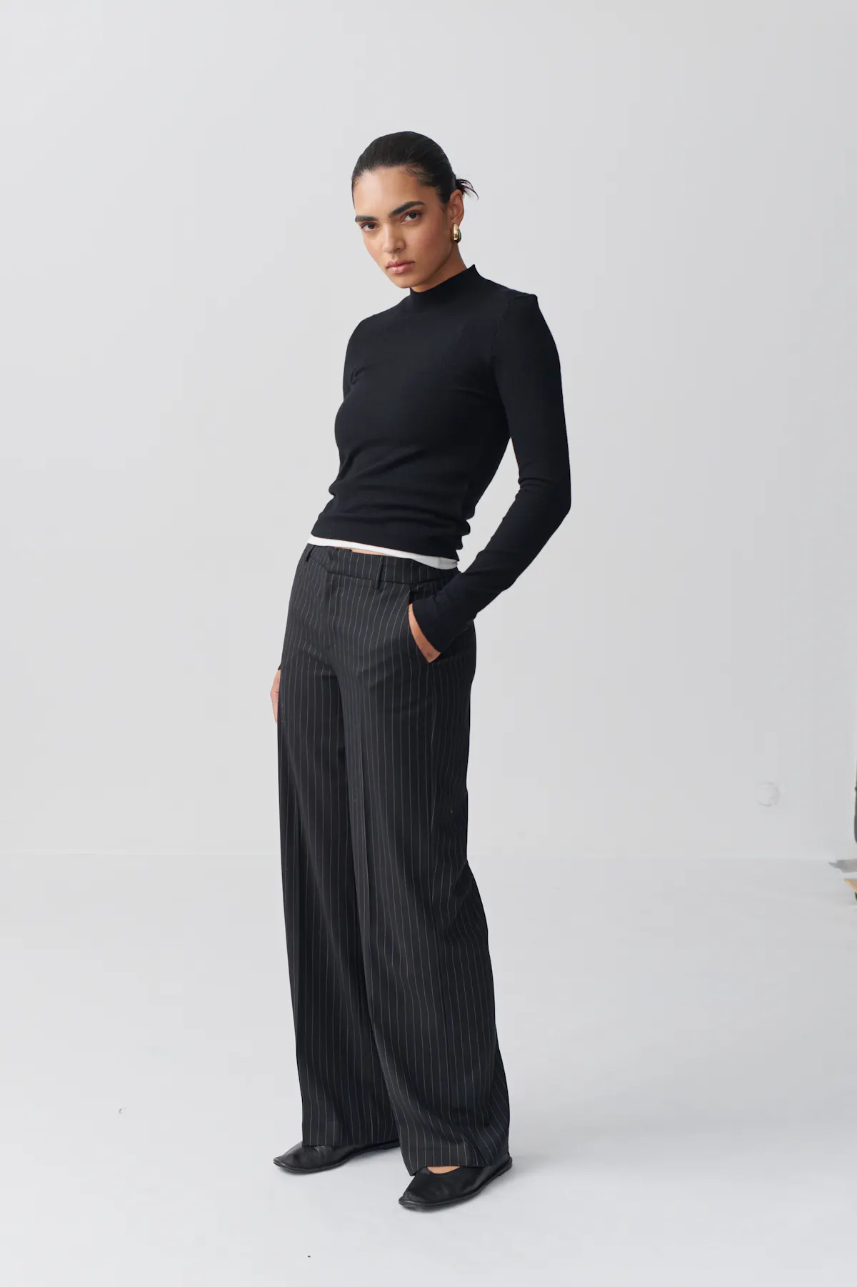 knitted long sleeve top - Black - Women - Gina Tricot