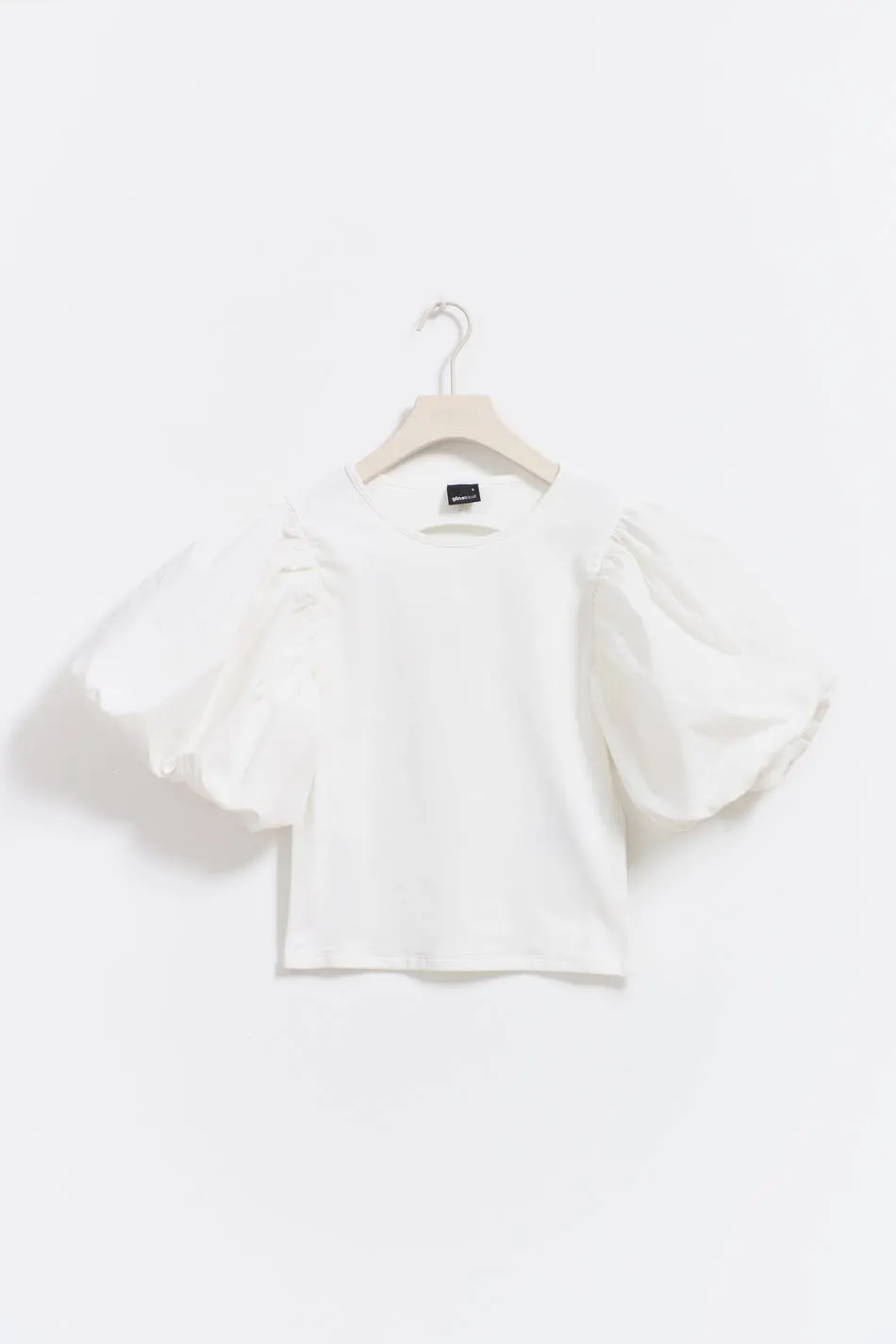Balloon sleeve top - White - Women - Gina Tricot