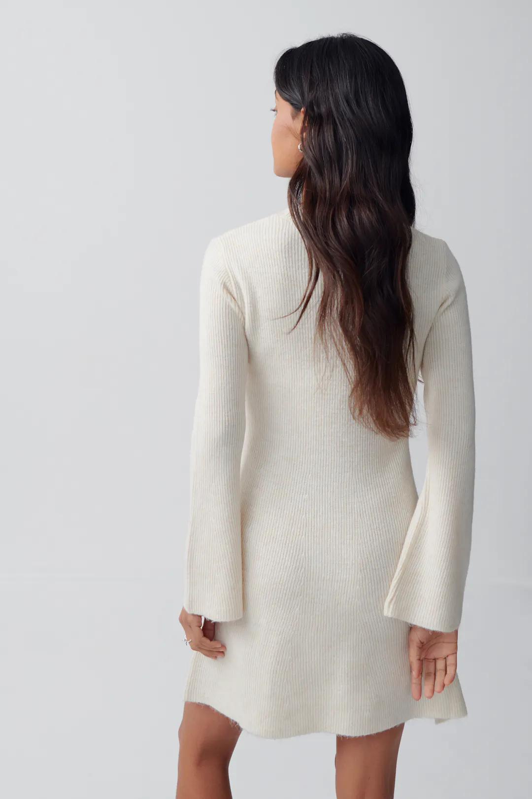 A-line knitted dress - White - Women