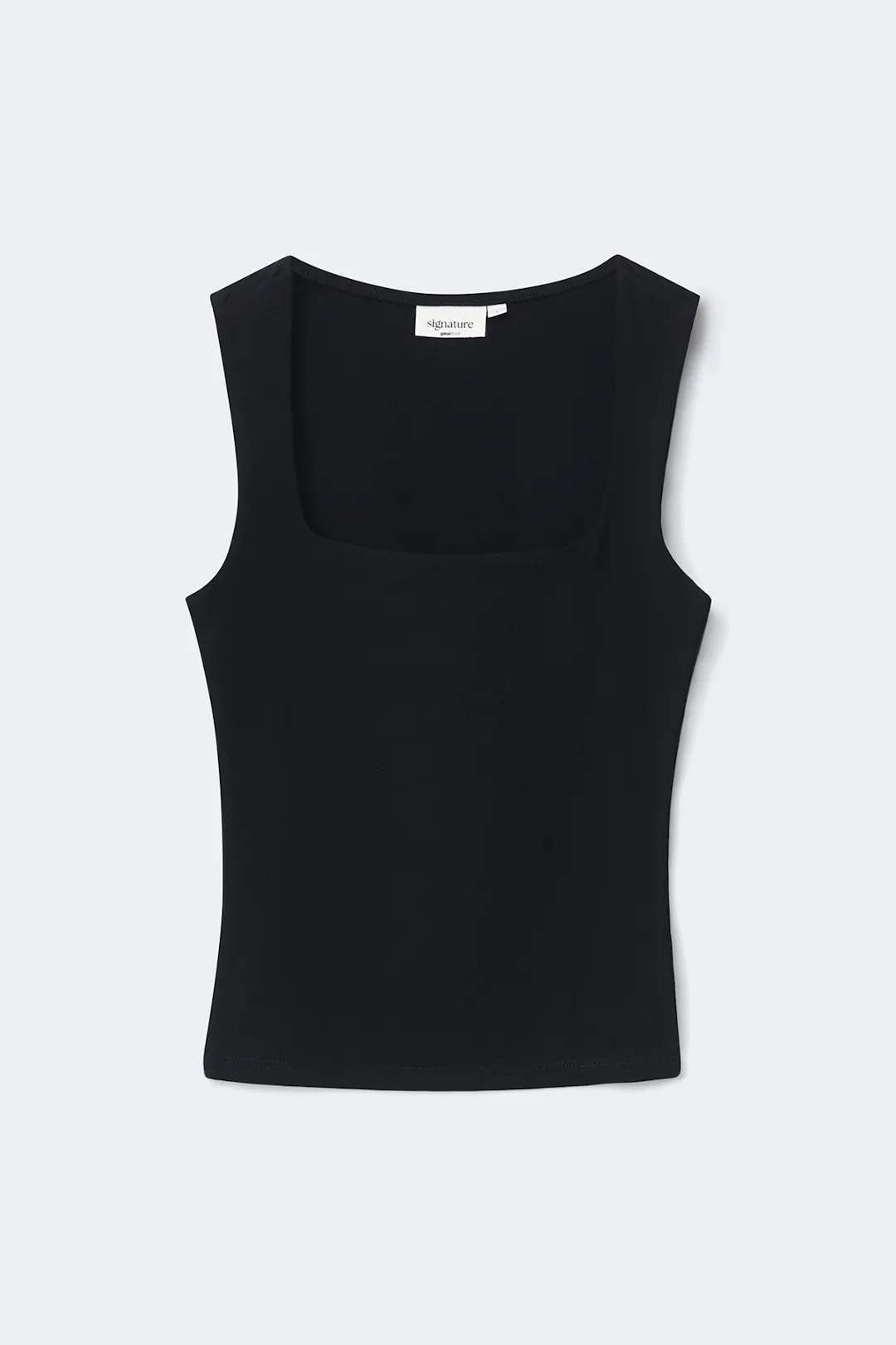 Square neck tank top - Black - Women - Gina Tricot