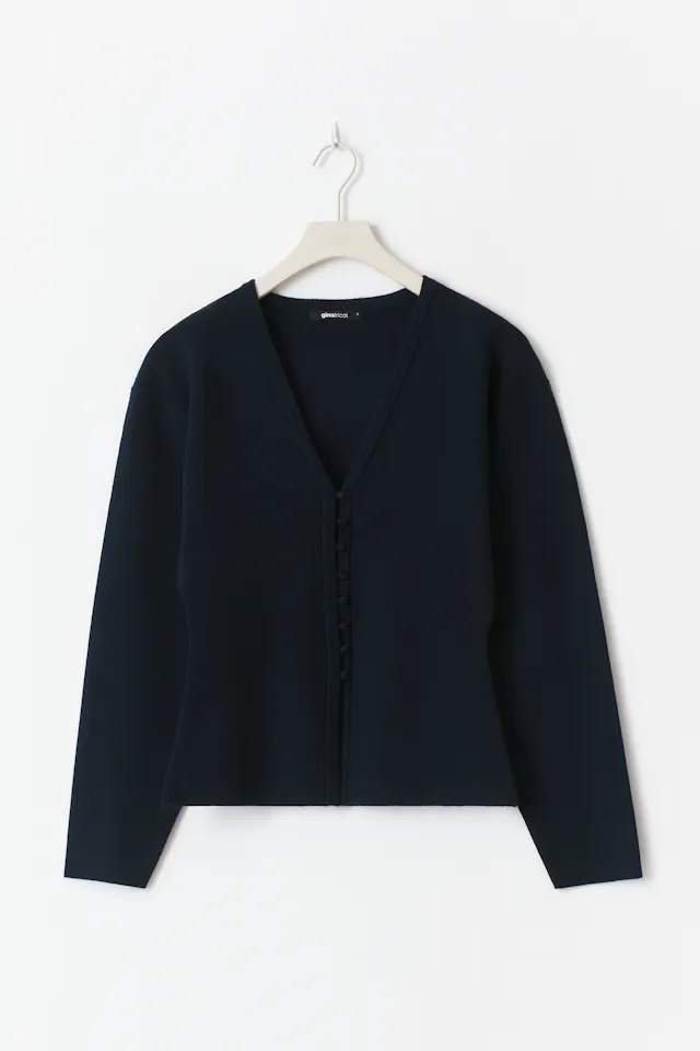 Tricot Pleated Knit Cardigan