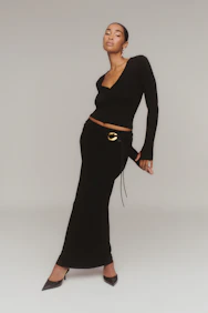 Soft Touch Folded Maxi Skirt