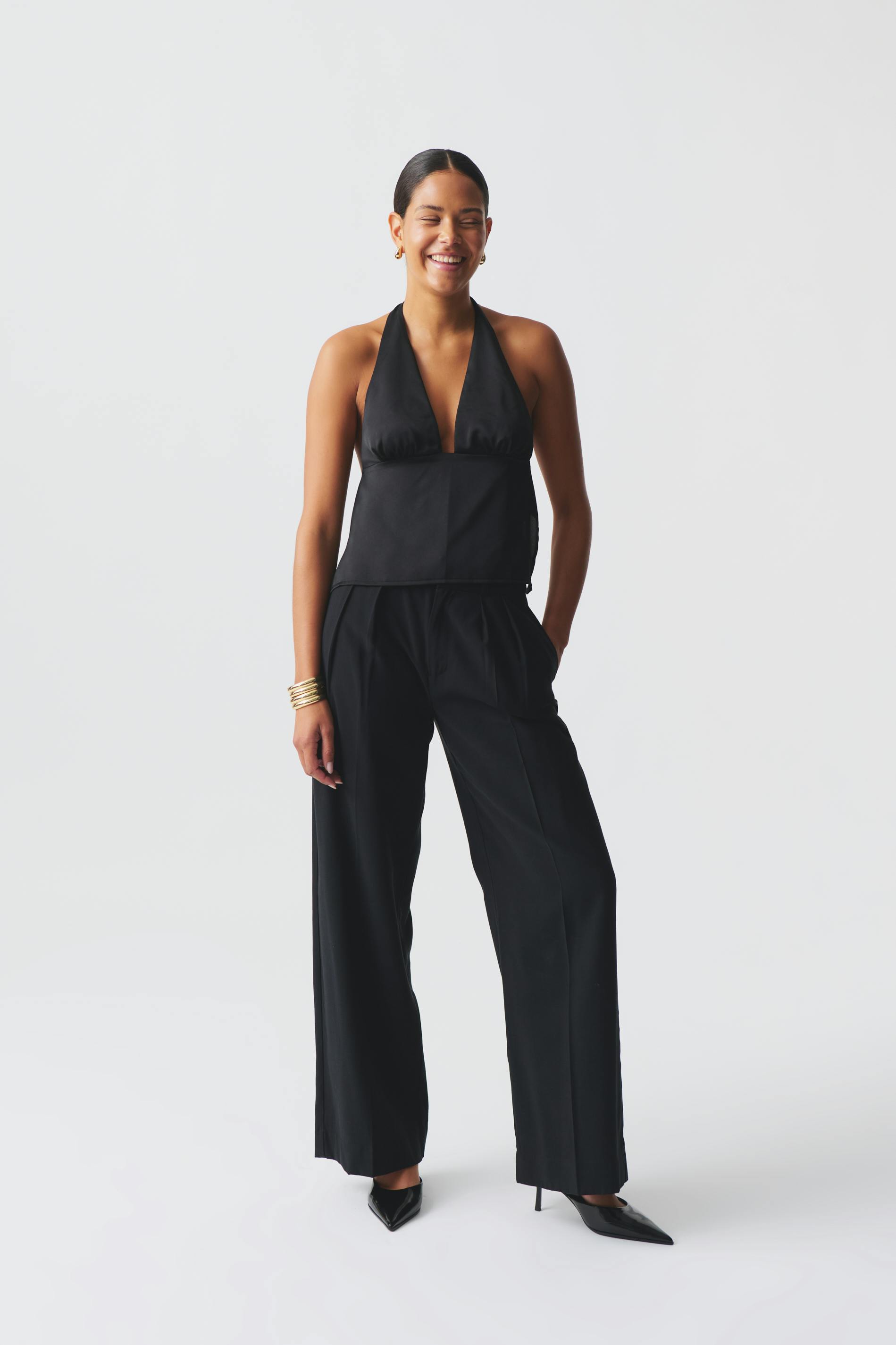 トップス Halterneck Checkjacquard Tops TODAYFUL】Halterneck Checkjacquard Tops ※納期5/中～