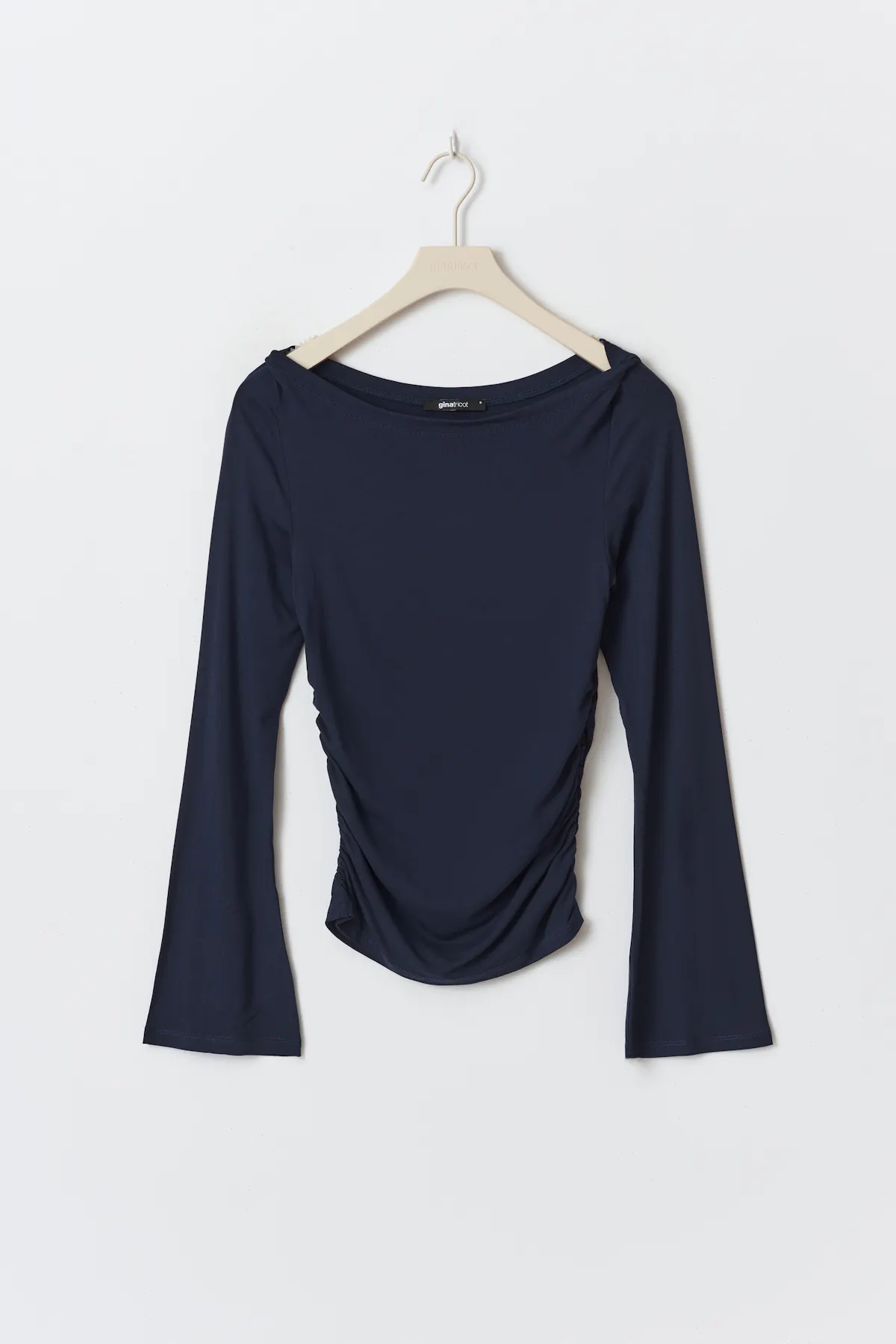 Soft touch boatneck top - Blue - Women - Gina Tricot