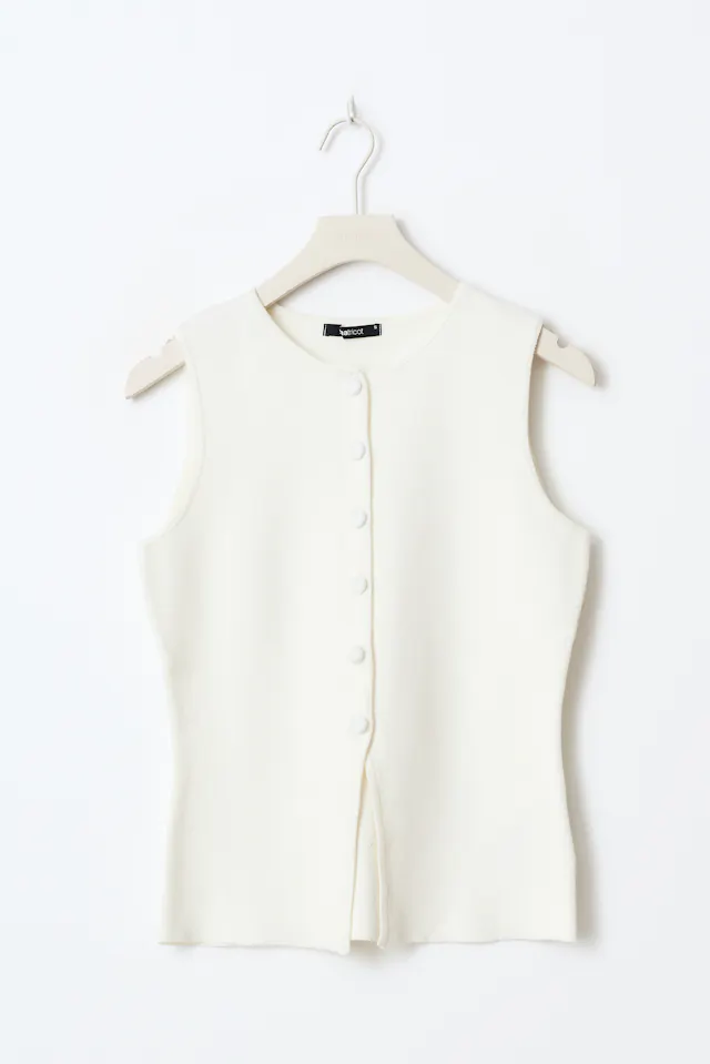 Smith&Soul / Damen-Strick / BOUCL© KNIT VEST WITH BUTTONS