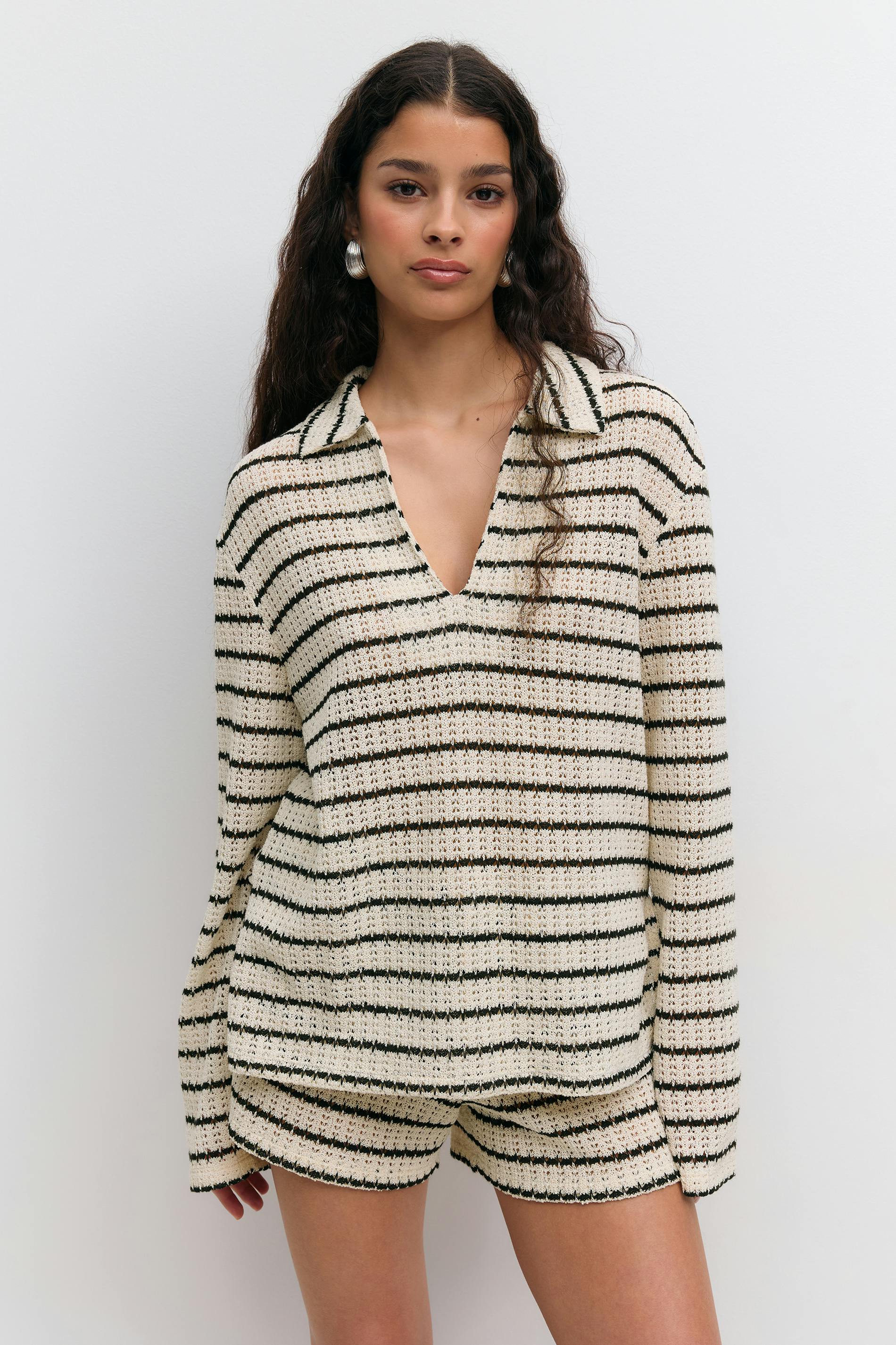 Gina Tricot - Crochet top - Tops à manches longues - Blanc - XS - Femme