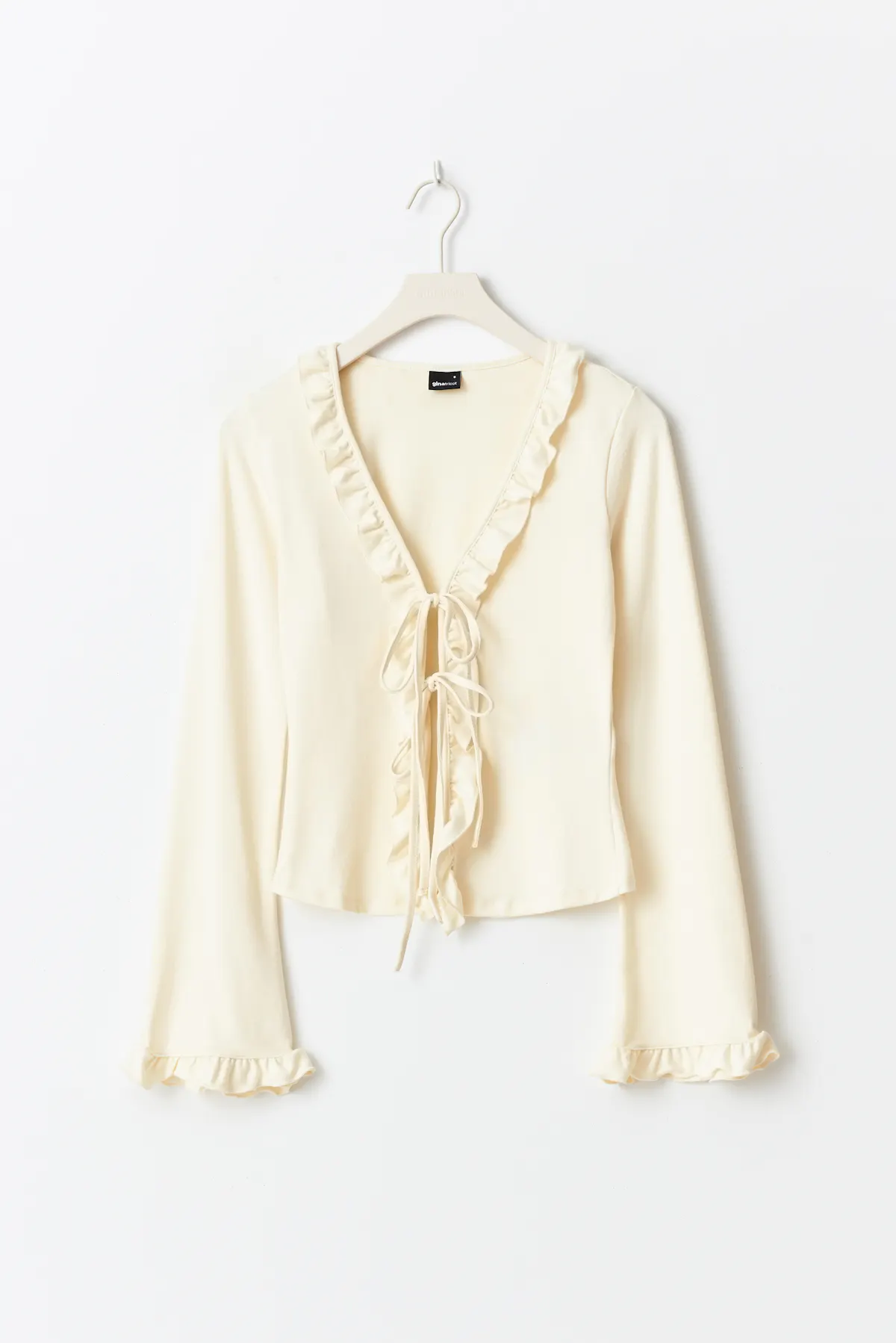 Frill top - Beige - Women - Gina Tricot