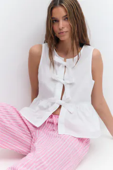 Peplum Tie Top