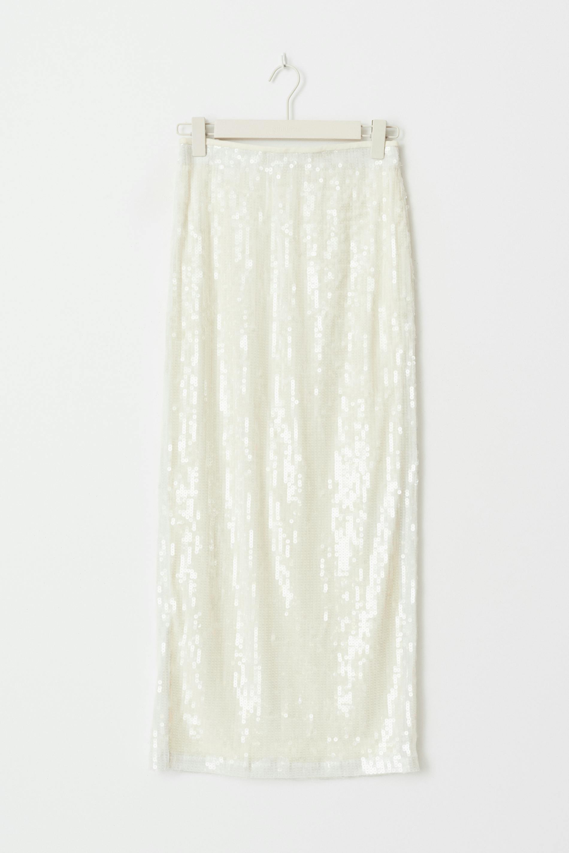 Sequin maxi skirt White Women Gina Tricot