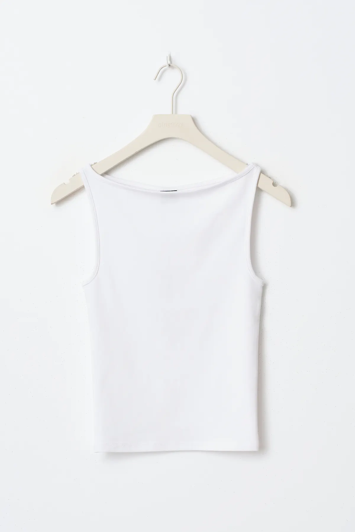 Boatneck tanktop - White - Women - Gina Tricot