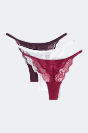 3-pack lace thong