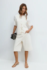 Short Sleeve Knitted Cardigan
